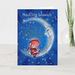 Walesisk julkort Nadolig Llawen Helgkort