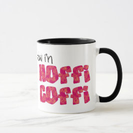 Walesisk kaffemugg: Hoffi Coffi, rosa och orange Mugg