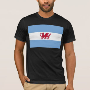Walesisk koloni i Patagonia, Argentina flagga Tee Shirt