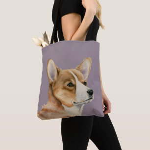 Walesisk målning för Corgihundvattenfärg Tygkasse