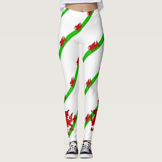 Walesisk randflagga leggings (Framsida)