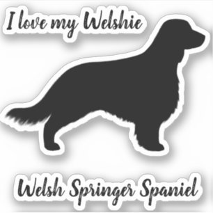 Walesisk Silhouette för SpringerSpaniel med den Klistermärken