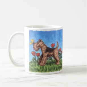 Walesisk terrier med vallmor 11oz. mugg