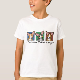 Walesiska Corgis för färgrik tecknadPembroke Tee Shirt