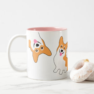 Walesiska Corgis för gullig Pembroke Två-Tonad Mugg