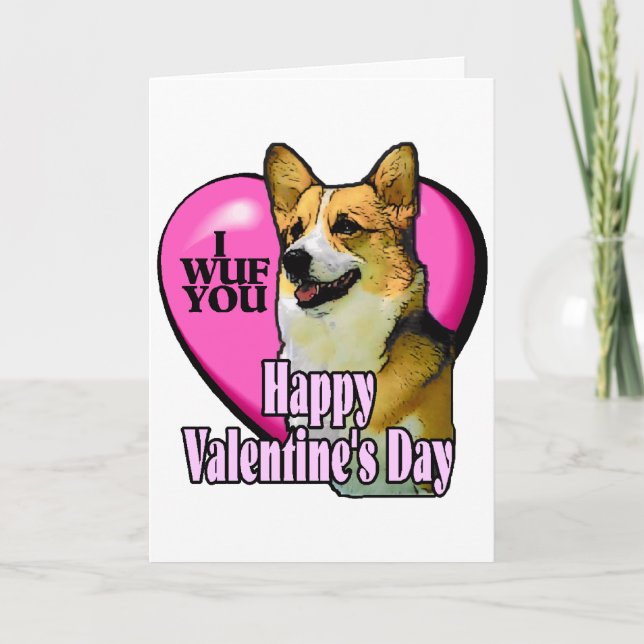 Walesiska Corgivalentin dag Helgkort (Framsida)