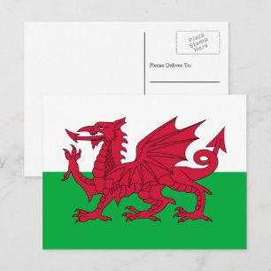 Walesiska flaggan, Flagga av Wales Vykort