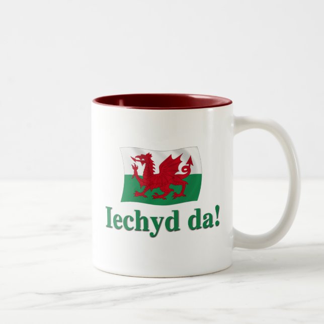 Walesiska Iechyd da (jubel!) Två-Tonad Mugg (Höger)
