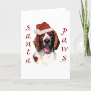 Walesiska Santa för SpringerSpaniel tassar Helgkort