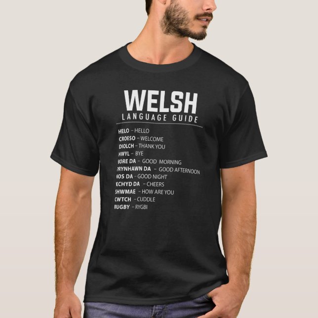 Walesiska Språkidé För Barn & Wales-översättning T Shirt (Framsida)