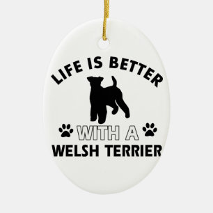 Walesiska Terrierhund avelndesigner Julgransprydnad Keramik