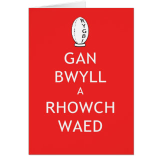(Walesiskt) blod för för Rugbybehållalugn & ge, OBS Kort