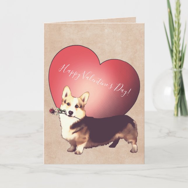 Walesiskt Corgivalentin kort för dag (Framsida)