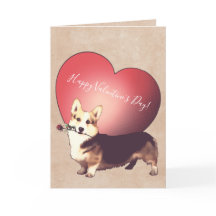 Walesiskt Corgivalentin kort för dag