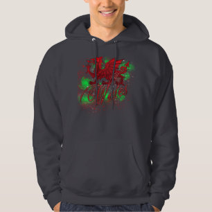 Walesiskt Wales Hoodie, Sts David dagHoodie Hoodie
