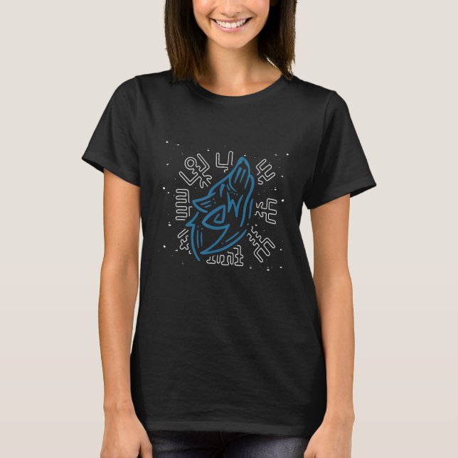 Walhalla Compass Vegvisir Viking Celts German Viki T Shirt (Framsida)