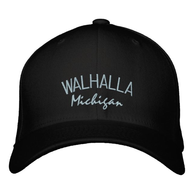 Walhalla Michigan EmbroiTED Hat Broderad Keps (Framsida)