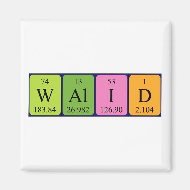 Walid Periodisk magnet bord namn (Framsidan)