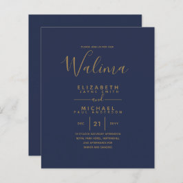 WALIMA Budget Navy Blue Guld Bilingual Bröllop