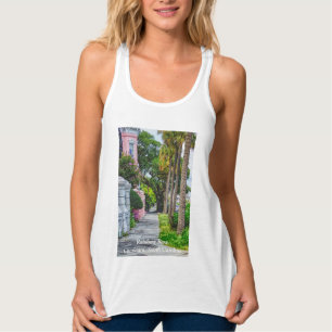 Walk Along Rainbow Row Linne Med Racerback