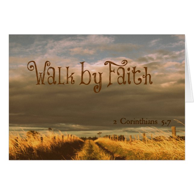 Walk by Faith Bible Verse Scripture OBS Kort (Framsidan Horizontal)