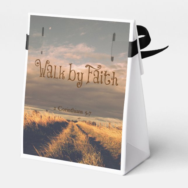 Walk by Faith Bible Verse Scripture Presentaskar (Baksidan Sidan)