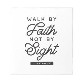 "Walk by Faith" Bible Verse Typography Design Anteckningsblock