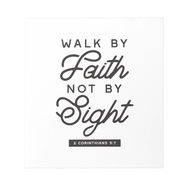 "Walk by Faith" Bible Verse Typography Design Anteckningsblock (Framsida)