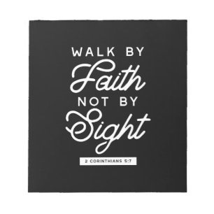 "Walk by Faith" Bible Verse Typography Design II Anteckningsblock