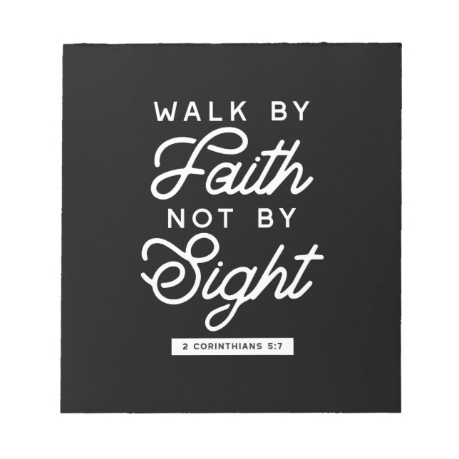 "Walk by Faith" Bible Verse Typography Design II Anteckningsblock (Framsida)