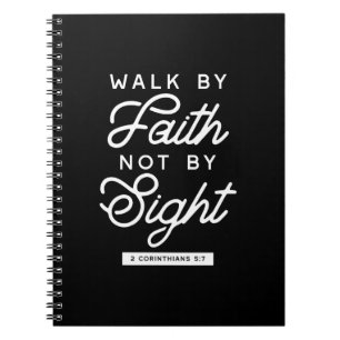 "Walk by Faith" Bible Verse Typography Design II Anteckningsbok