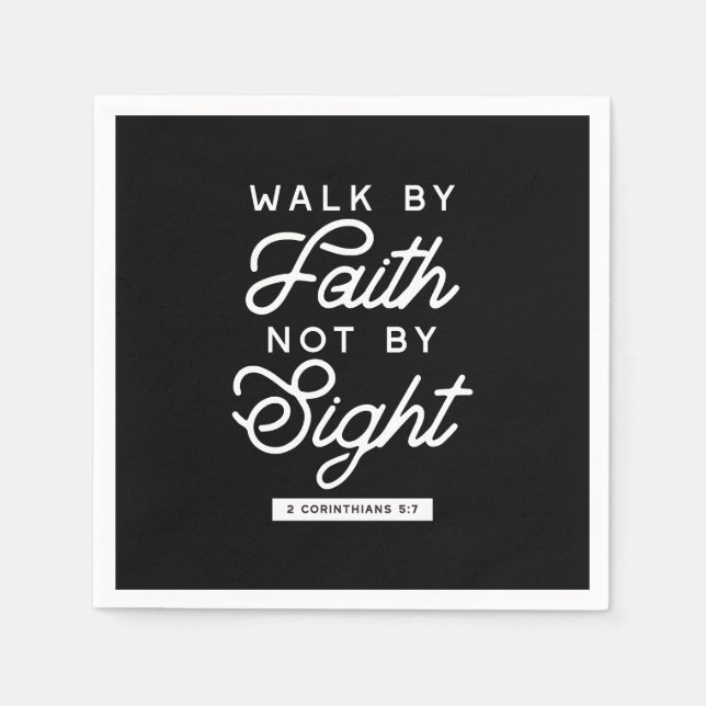"Walk by Faith" Bible Verse Typography Design II Pappersservett (Framsidan)