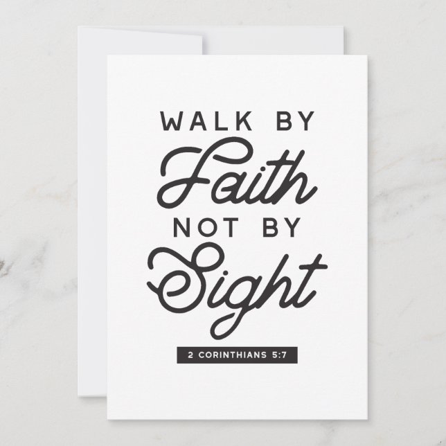 "Walk by Faith" Bible Verse Typography Design Julkort (Framsida)