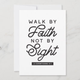 "Walk by Faith" Bible Verse Typography Design Julkort