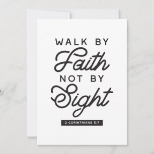 "Walk by Faith" Bible Verse Typography Design Julkort