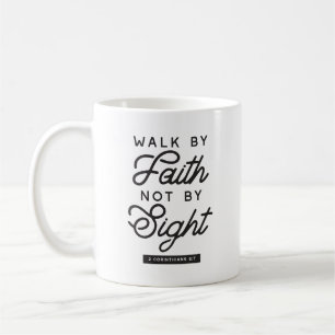 "Walk by Faith" Bible Verse Typography Design Kaffemugg