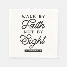 "Walk by Faith" Bible Verse Typography Design Pappersservett