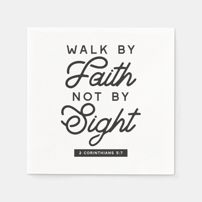 "Walk by Faith" Bible Verse Typography Design Pappersservett (Framsidan)