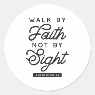 "Walk by Faith" Bible Verse Typography Design Runt Klistermärke