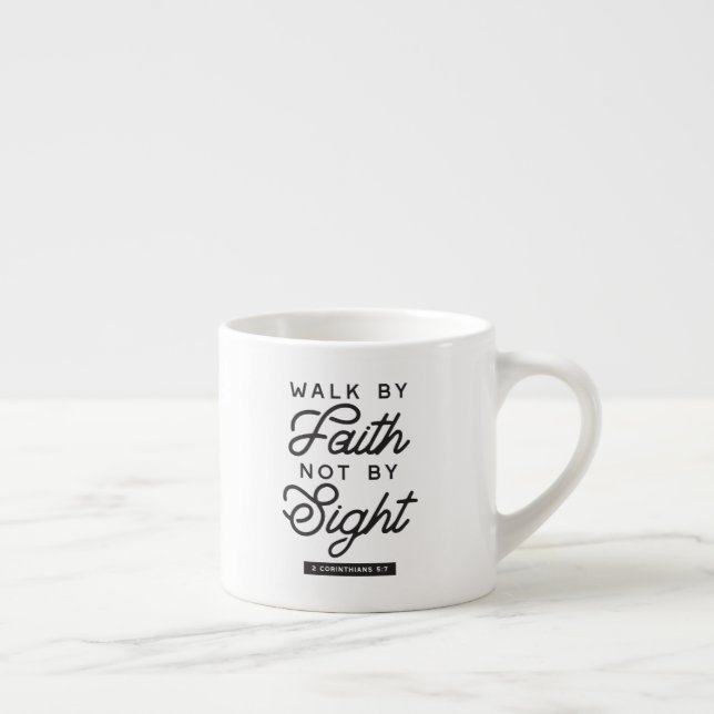 "Walk by Faith" Bible Verse Typography Espressomugg (Höger)