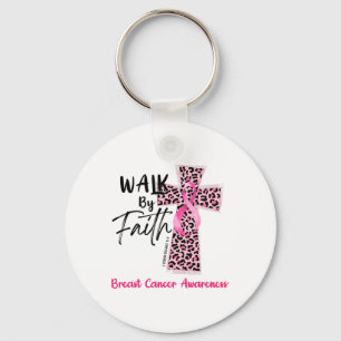 Walk by Faith Breast Cancer Awareness Christian Je Nyckelring