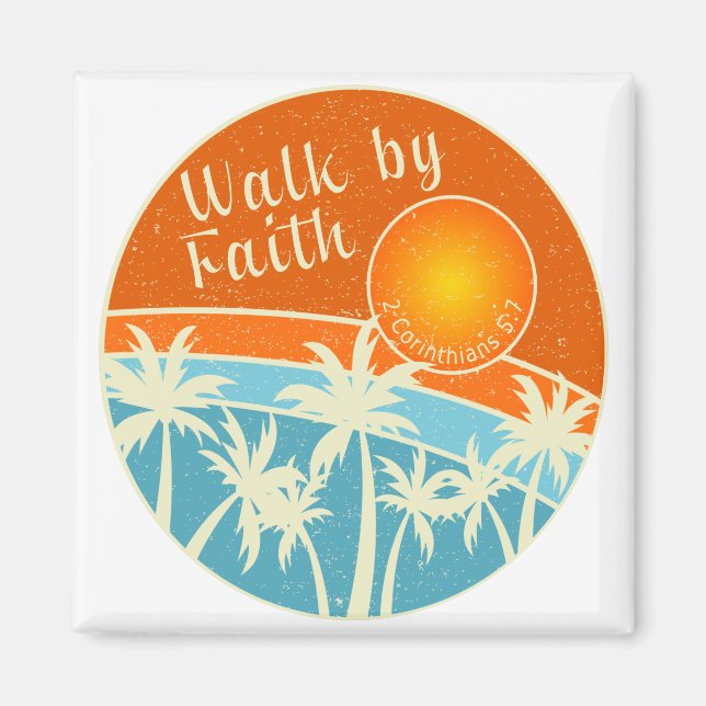 Walk by Faith Christian Design Magnet (Framsidan)