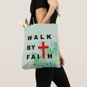 Walk by Faith Christian Kor Bible Qote Tygkasse