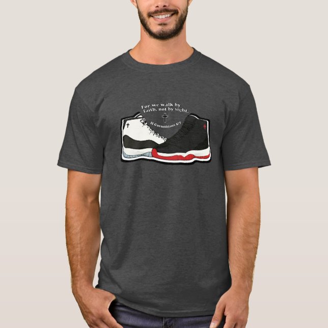 Walk by faith - Christian T Shirt (Framsida)