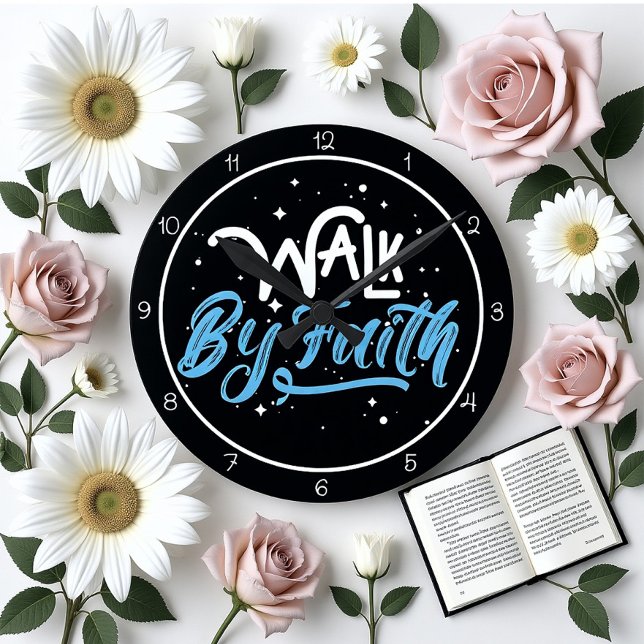 Walk By Faith Design Rund Klocka (Skapare uppladdad)