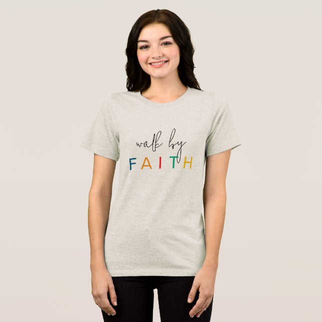 Walk by Faith Färg Women's Beige T Shirt (Framsida Full)