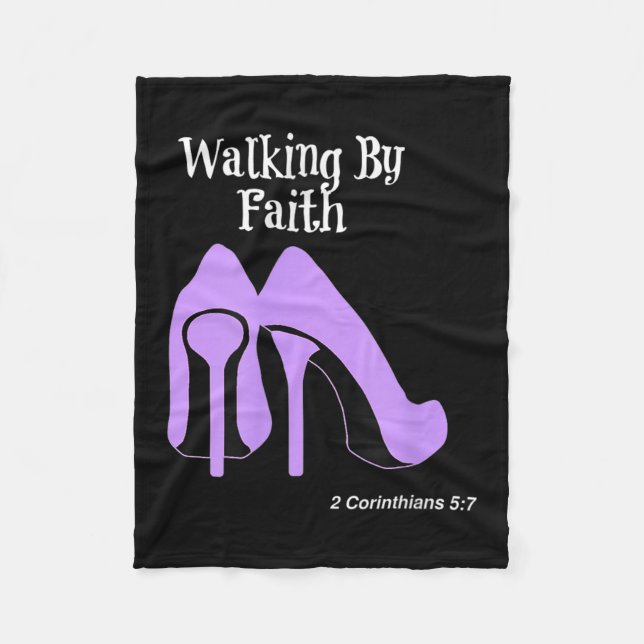 Walk By Faith Graphic Christian Design With Purple Fleecefilt (Framsidan)