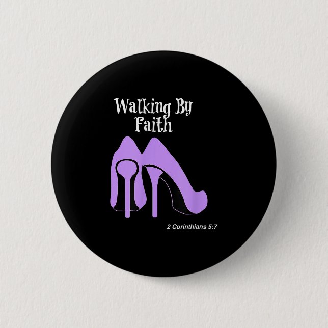 Walk By Faith Graphic Christian Design With Purple Knapp (Framsida)