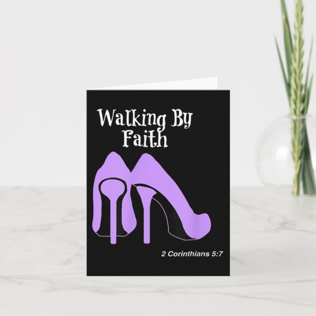 Walk By Faith Graphic Christian Design With Purple Kort (Framsida)