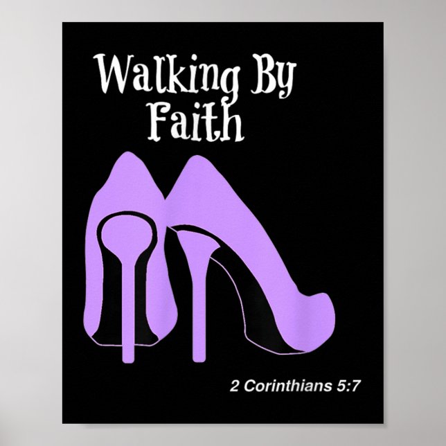 Walk By Faith Graphic Christian Design With Purple Poster (Framsidan)